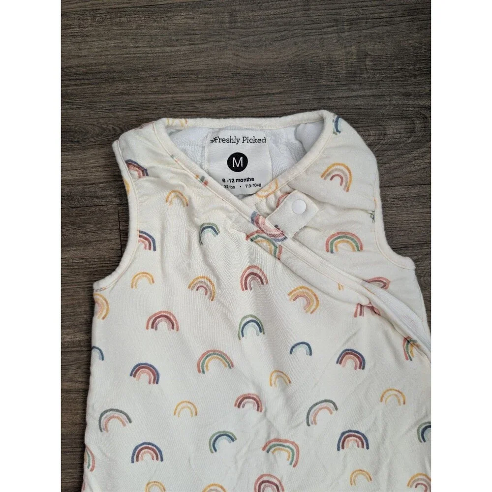 Freshly Picked JavaScript Sleep Sack Wearable Blanket Rainbow Cotton 6-12M